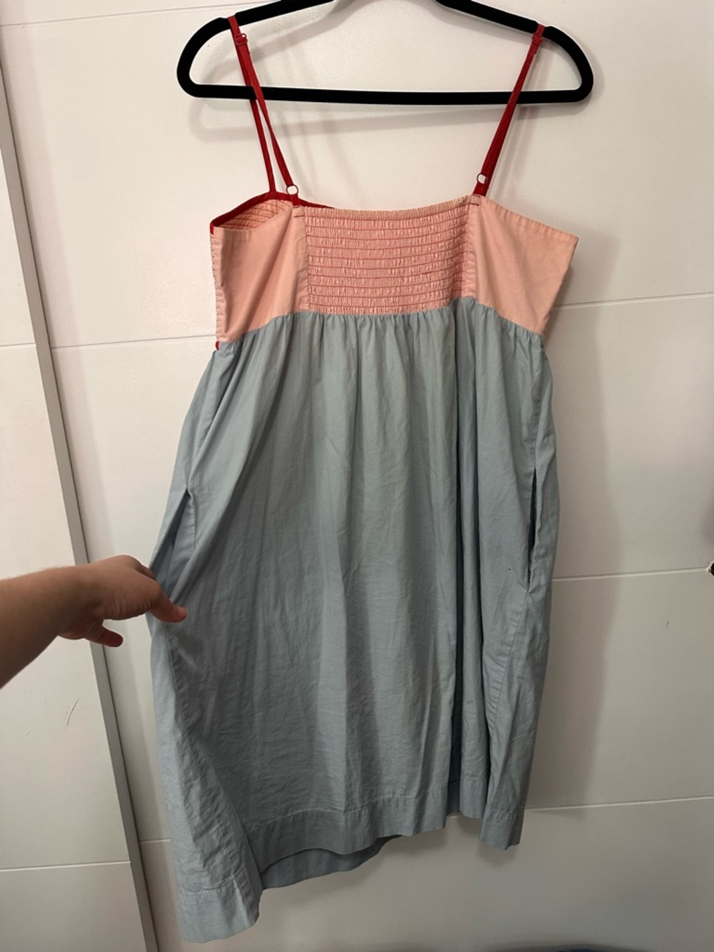 ❌SOLD❌Lilka by Anthropologie Pink & Light Blue Smocked Mini Sundress Size L - Picture 8 of 8